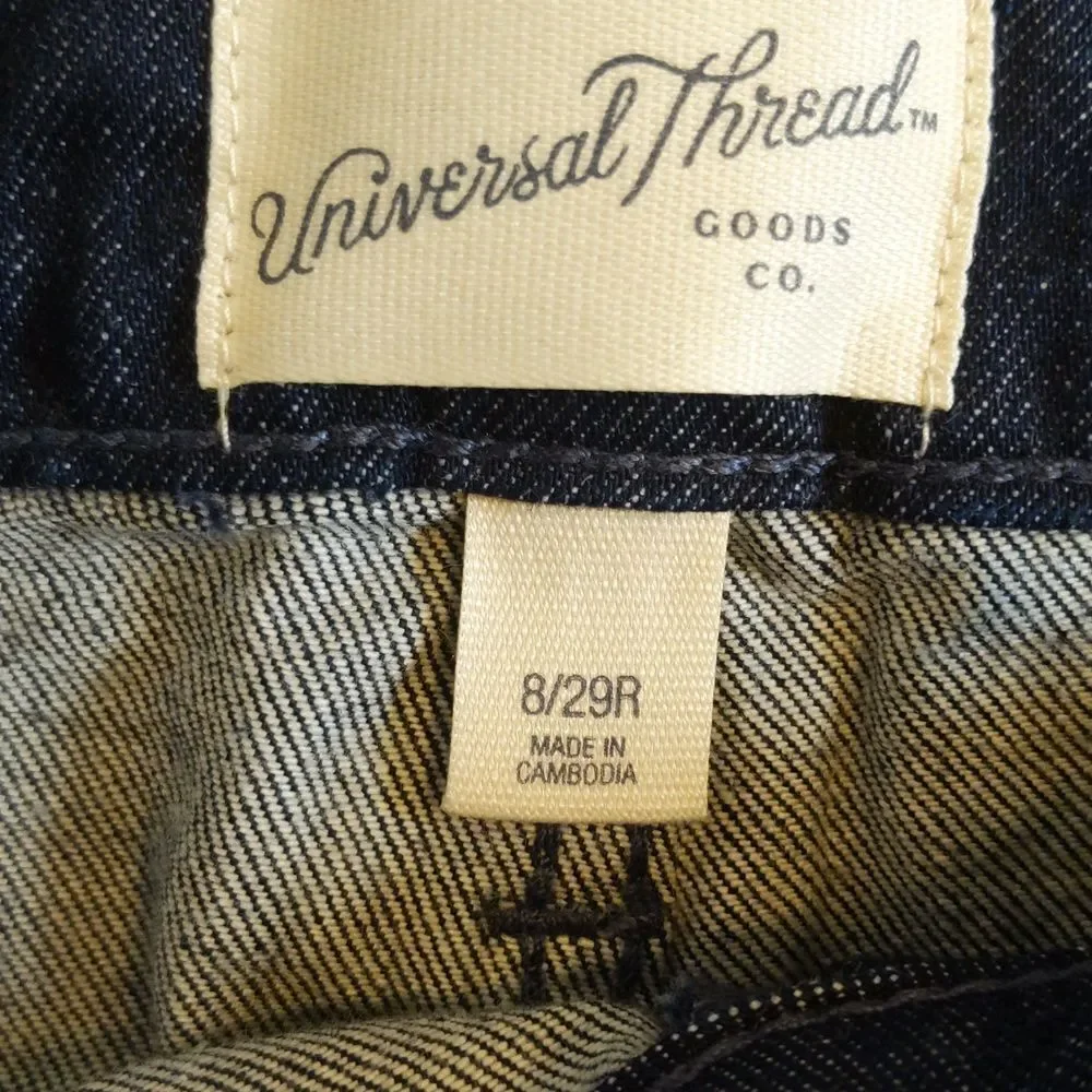 Universal Thread 99% cotton denim cutoff shorts Vintage Midi dark wash 8